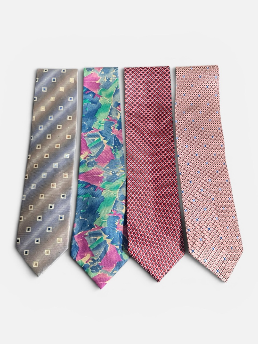 Farentino Ferre mens Italian vintage luxury neck tie lot bundle 4 silk ties EUV